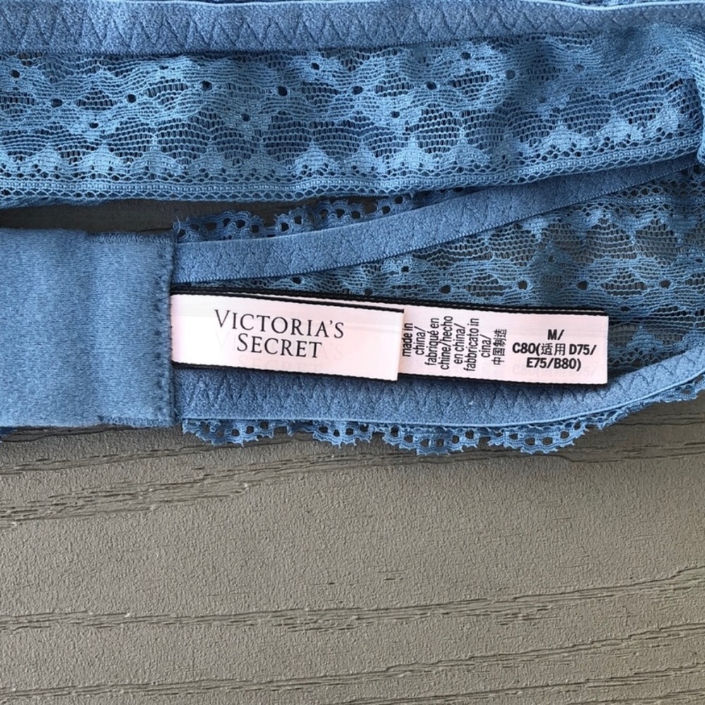Victoria’s Secret Dusty Blue Lace Halter Neck Bralette M - Picture 4 of 7